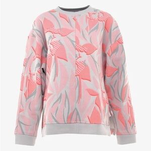 Stella McCartney x Adidas Women's Crew Neck Sweatshirt Gray Peach Medium